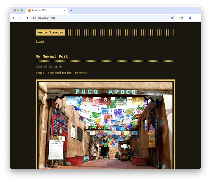 Tags on the Heroic Tiramisu Hugo website 