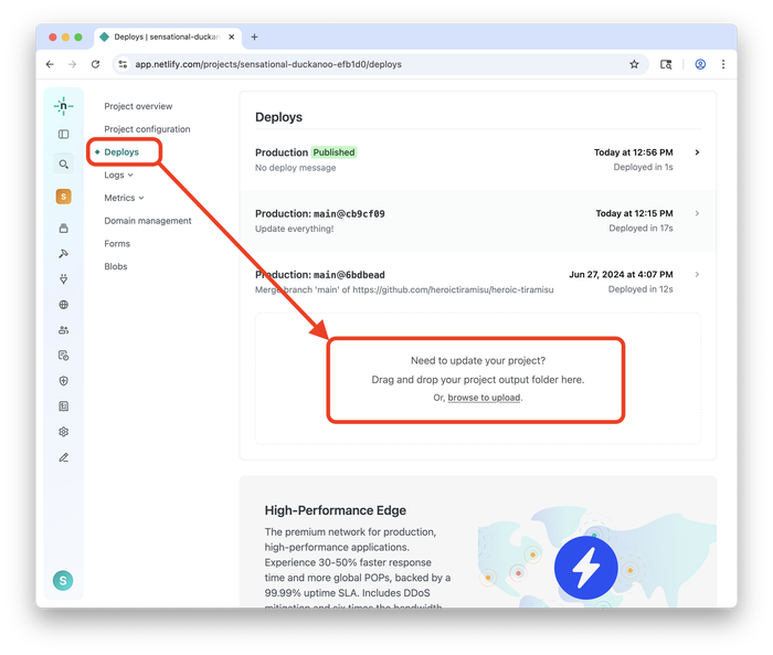 Publishing the updates to Netlify