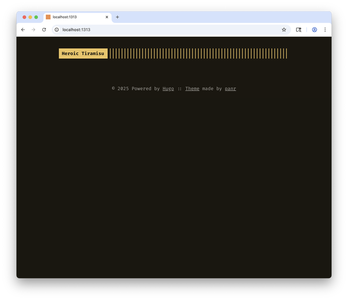 Previewing the Heroic Tiramisu Hugo website
