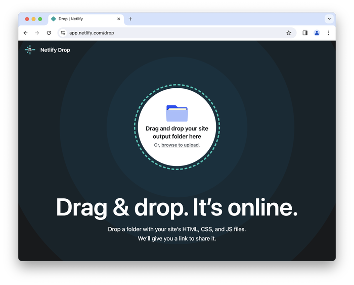 Netlify drop