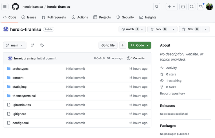 The published repository on GitHub