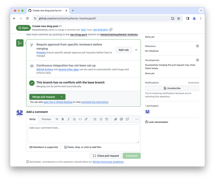 Merging the pull request